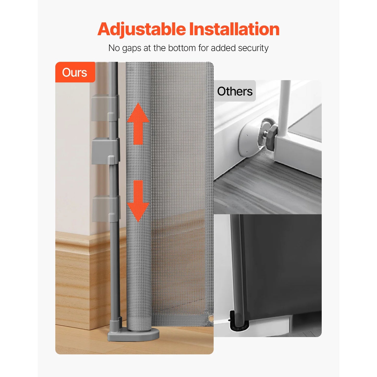 SucceBuy Retractable Baby Gate for Kids and Pets, Easy Install Mesh Safety Gate for Homes