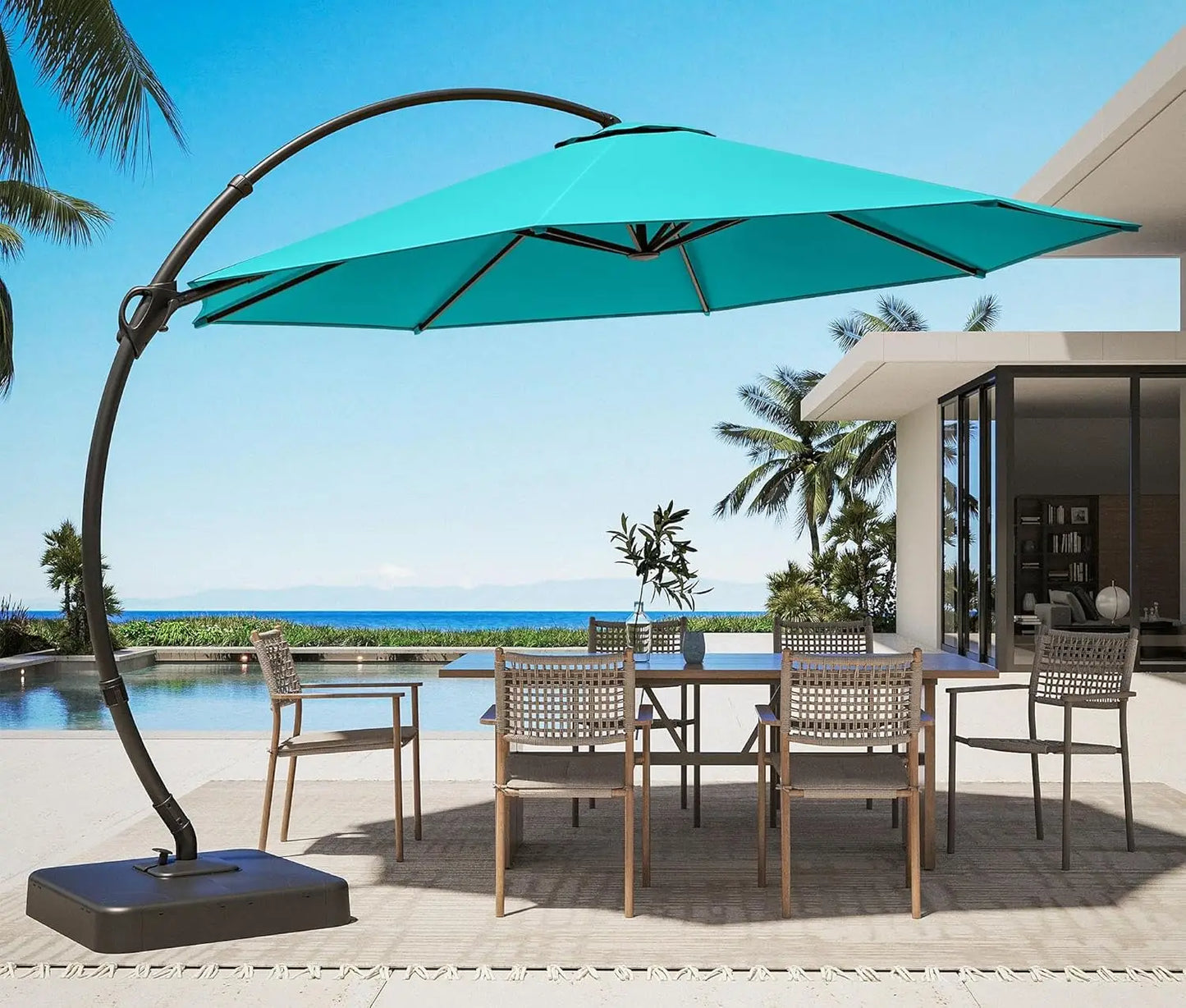 Outdoor Patio Umbrella With Base Included Aluminum Cantilever