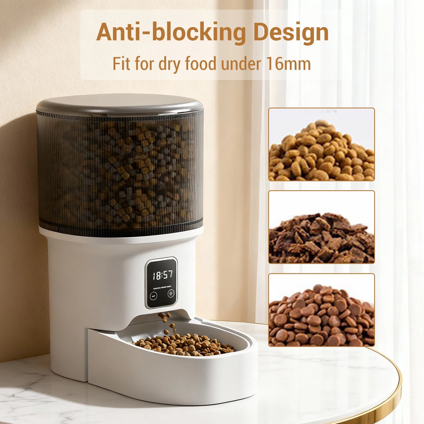 HiMISS Programmable Automatic Pet Feeder With Timer And Precise Portion Control For Cats And Small Dogs