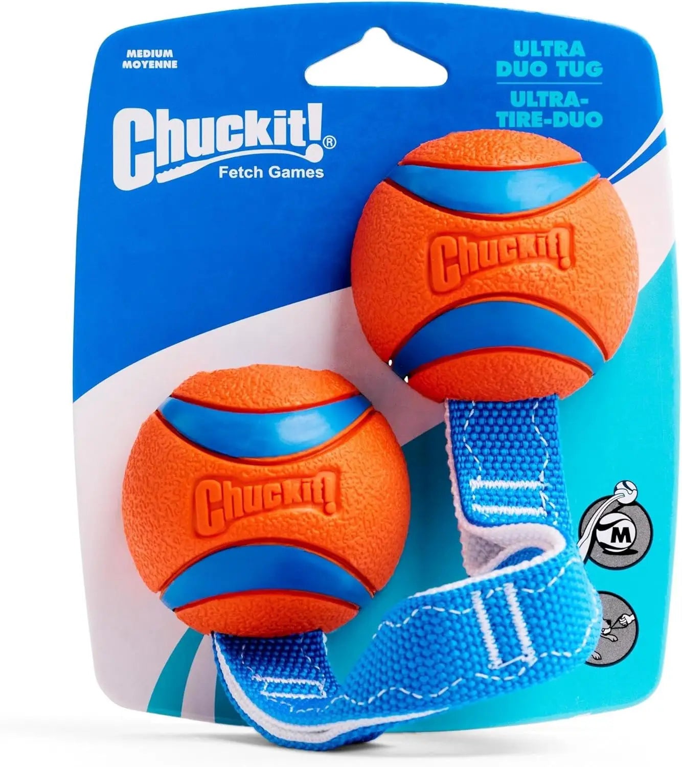Durable Dog Toy With Two Balls On Nylon Cord