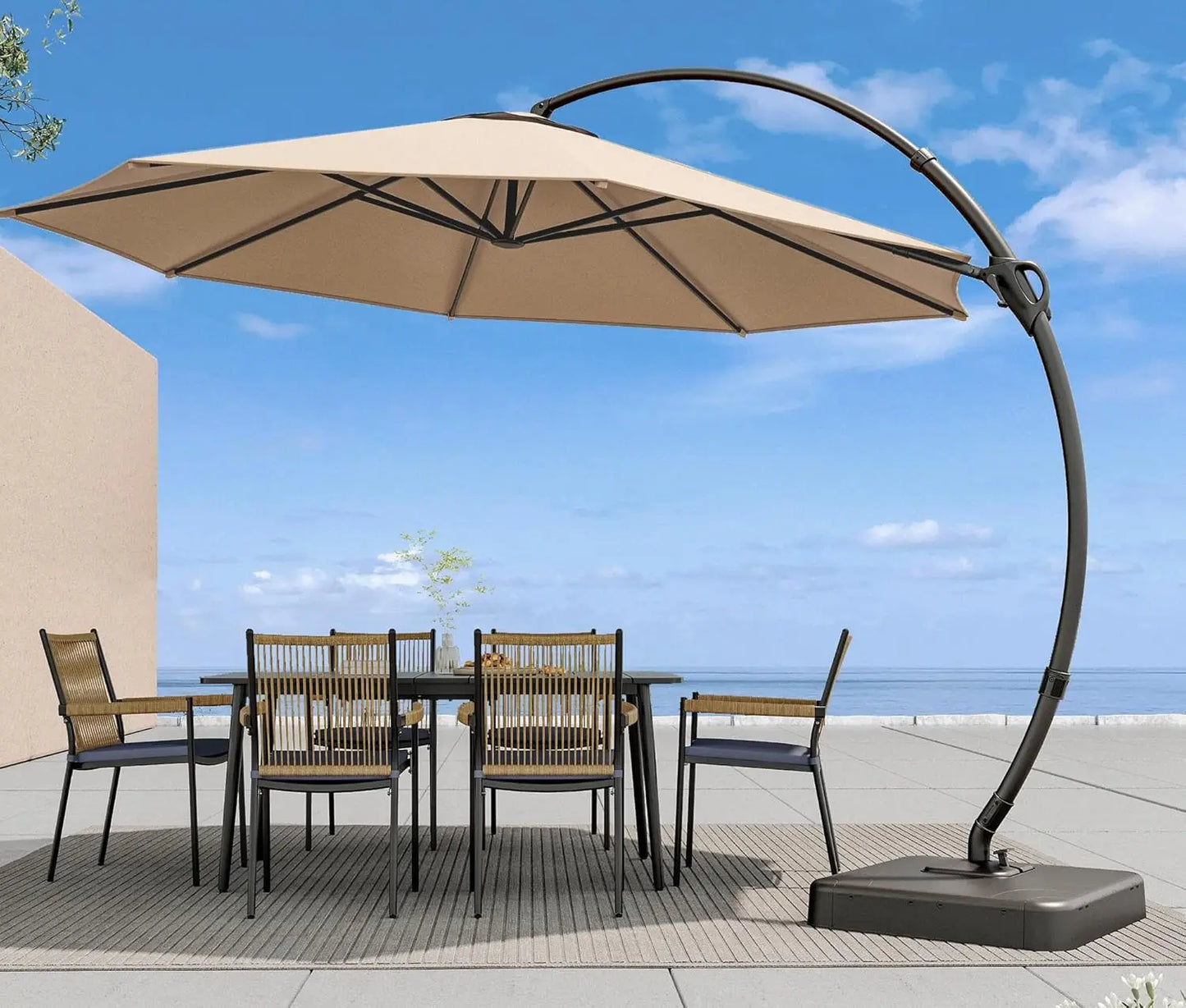 Outdoor Patio Umbrella With Base Included Aluminum Cantilever