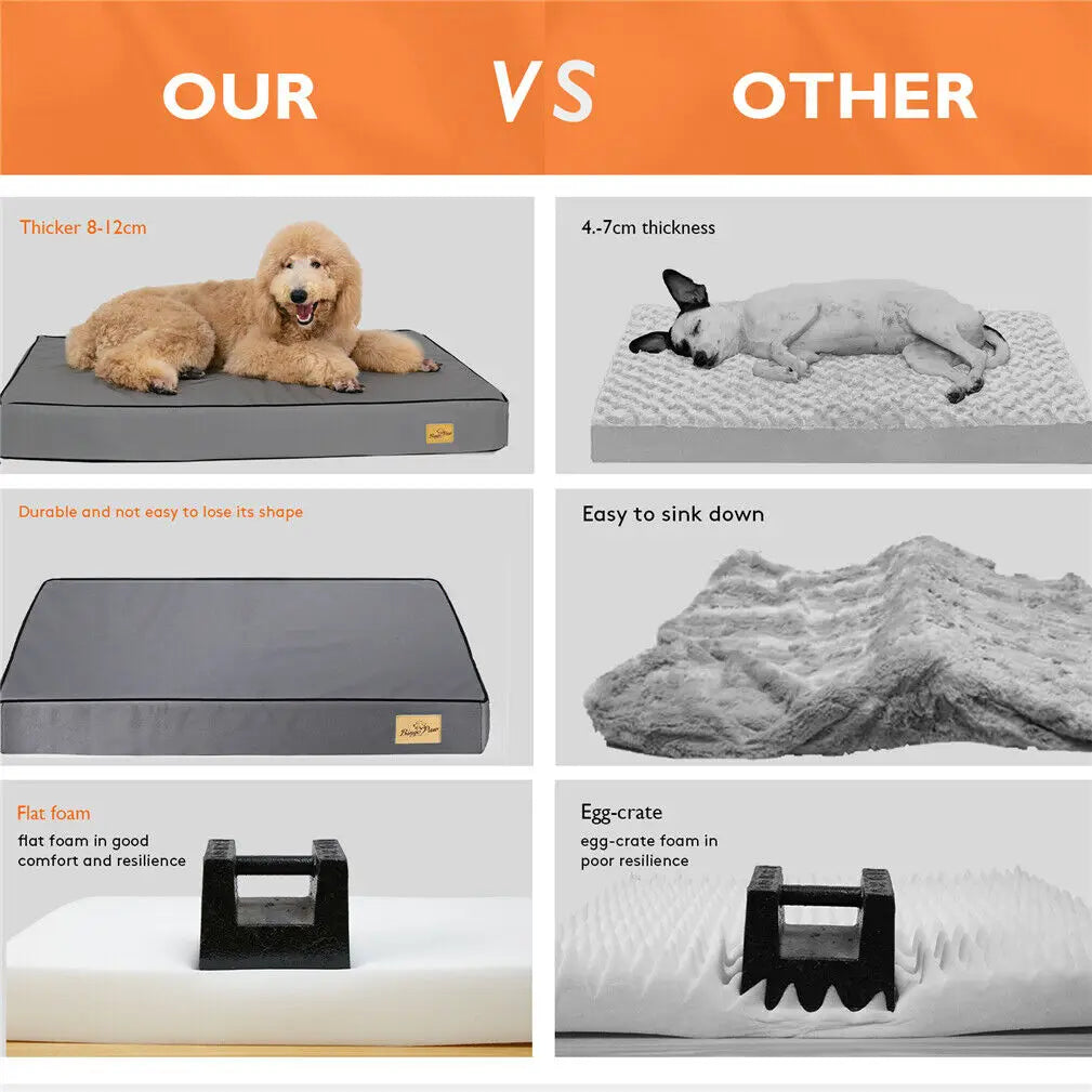 Orthopedic Memory Foam Dog Bed Waterproof Washable Cover