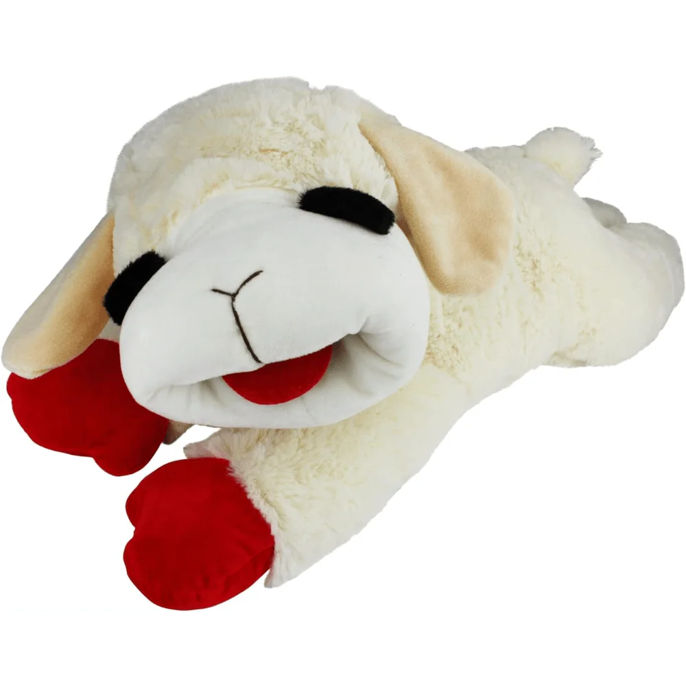 Soft Plush Lamb Dog Toy With Squeaker For Gentle Play