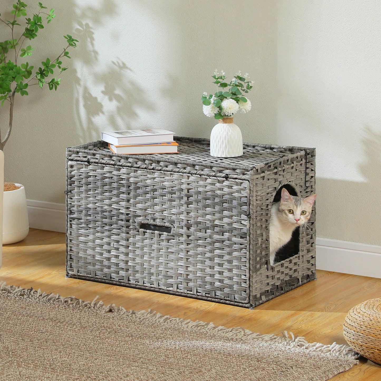 PAWZ Road Rattan Cat Litter Box Enclosure