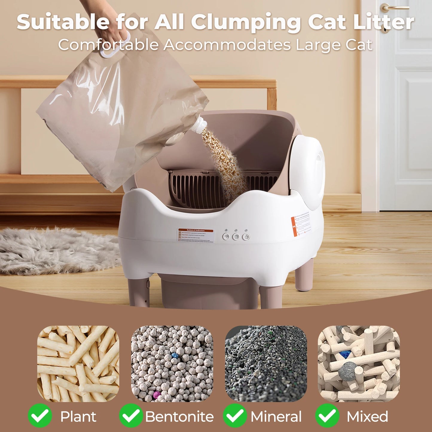 Lunapurr Self Cleaning Automatic Cat Litter Box With App Control And Odor Reduction For Multi Cat Homes