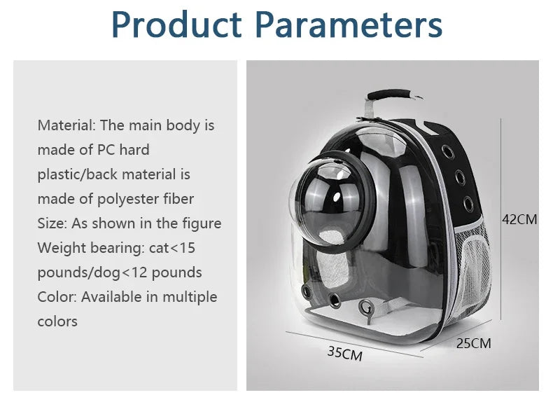 Space Capsule Pet Carrier Backpack For Cats And Dogs