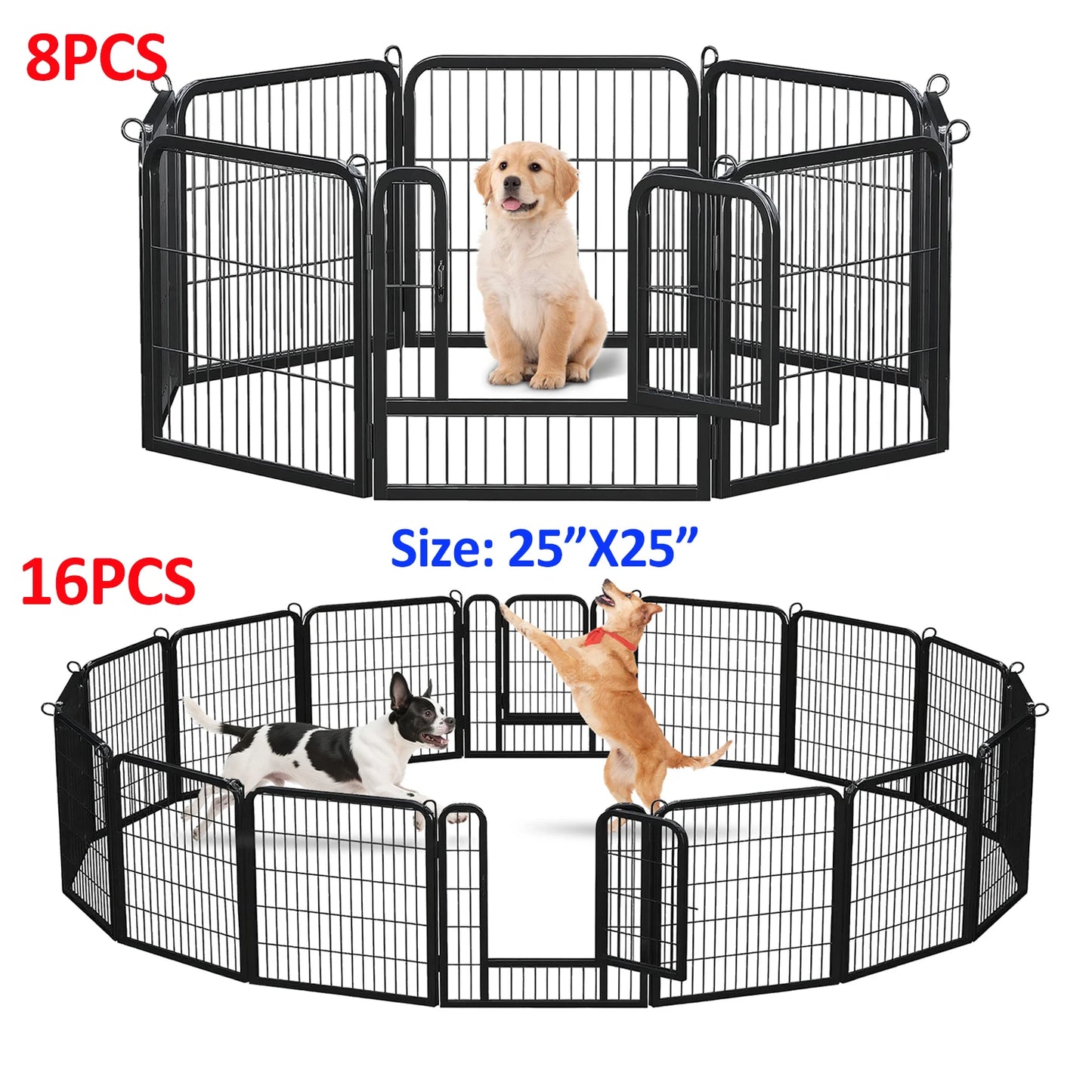 Dog Playpen With Door Foldable Metal Pet Fence For Indoor Outdoor Use Heavy Duty