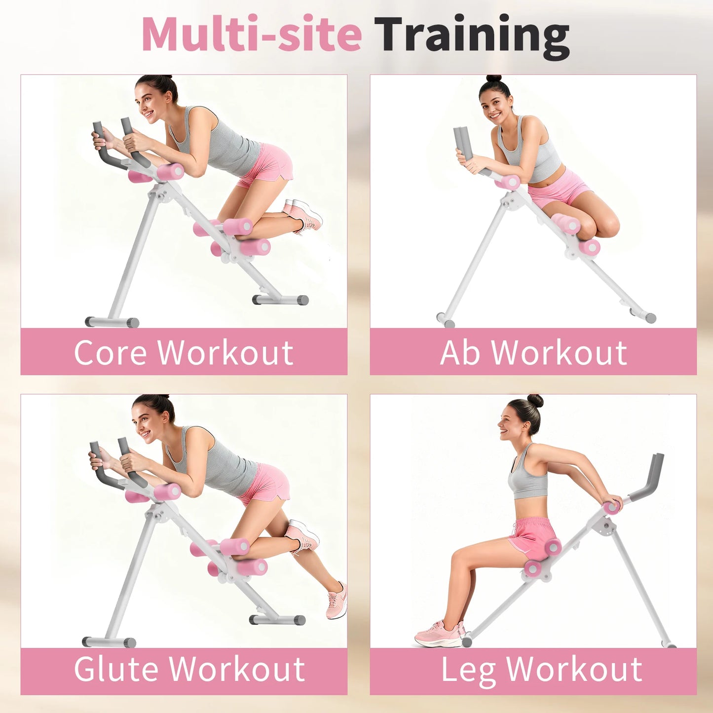 Foldable Ab Machine Trainer For Core Workout And 250 Lbs Capacity