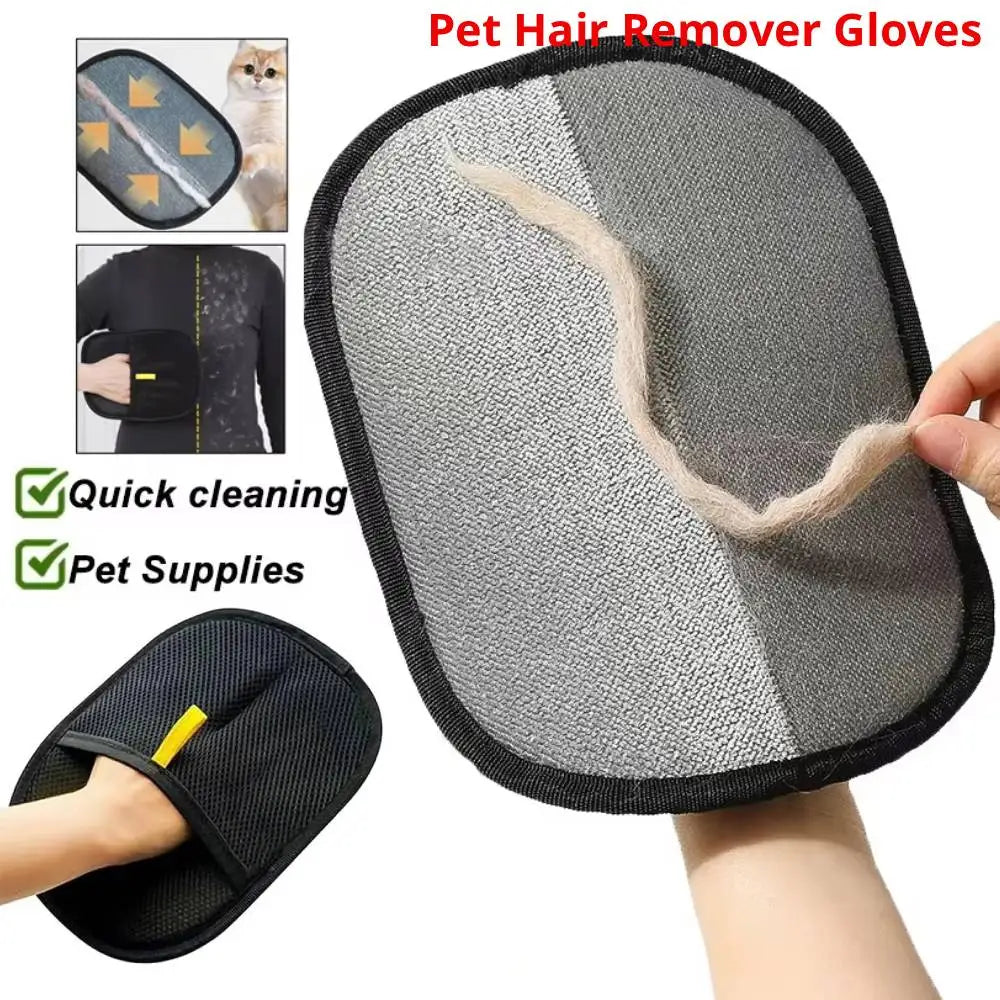 Pet Hair Remover Gloves Portable Washable Dehairing For All Hair Types Great For Clothing