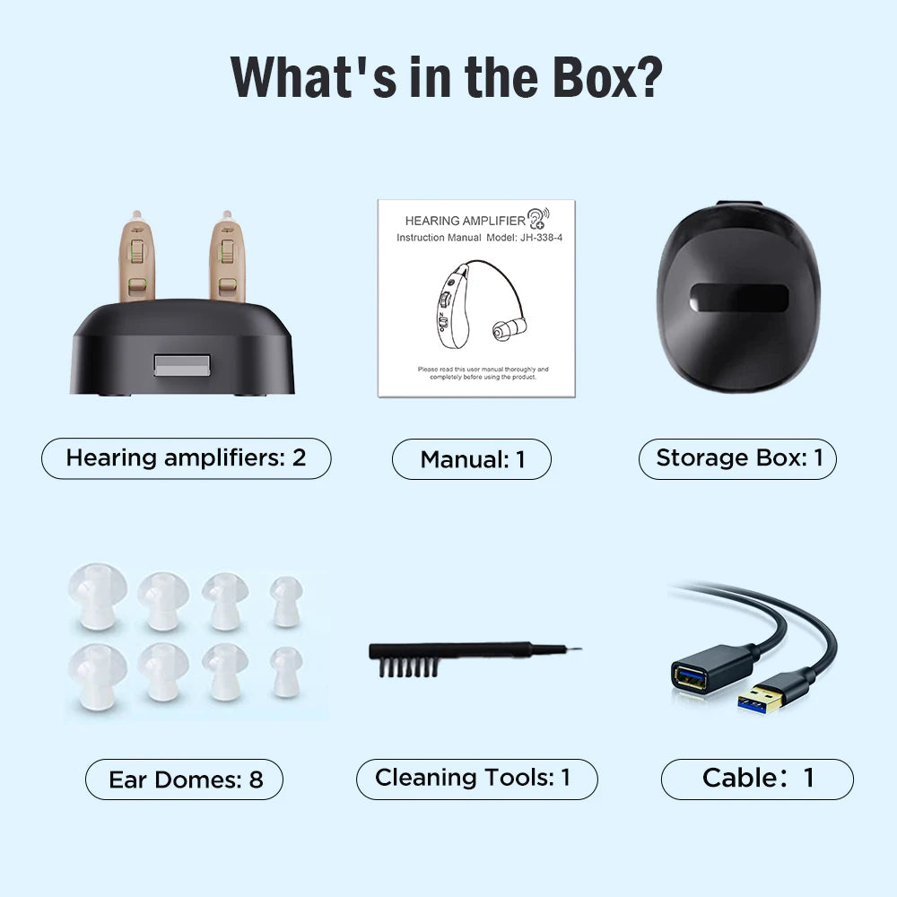 JINGHAO Rechargeable Hearing Aids BTE Behind The Ear Sound Amplifier For Enhanced Hearing