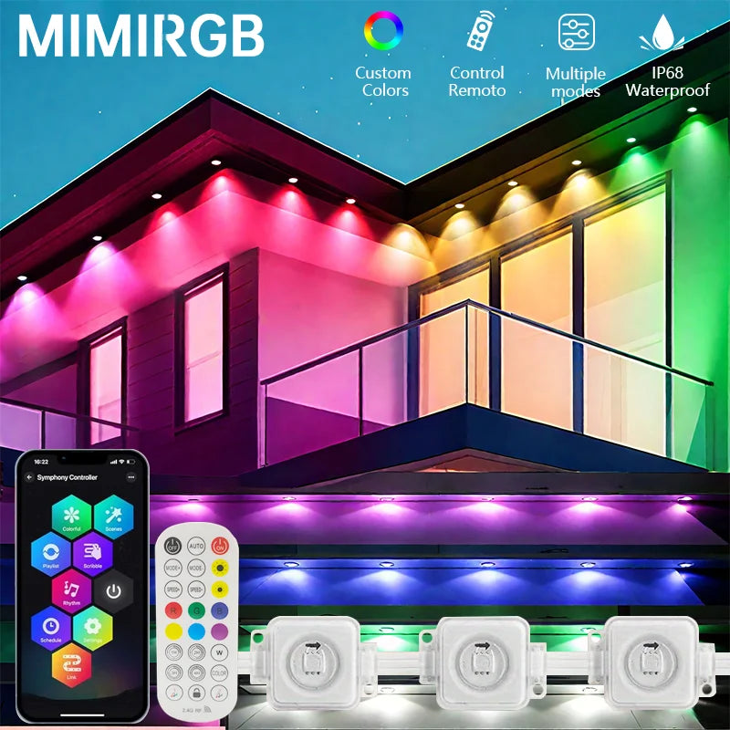 MIMIRGB Outdoor Eaves LED String Lights With APP Control
