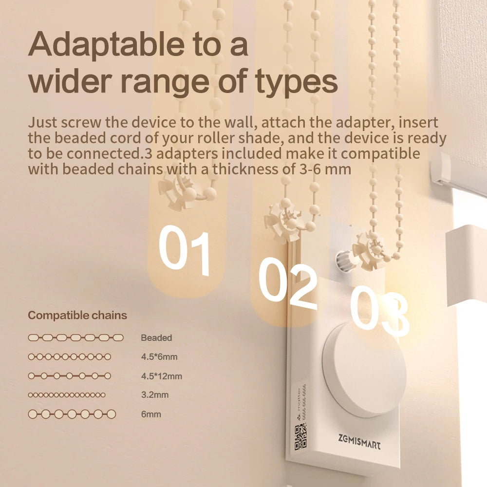 Zemismart Matter Thread Smart Roller Shade Driver HomeKit