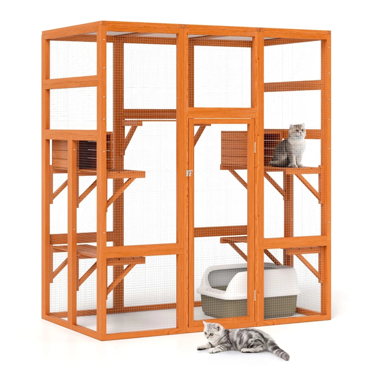 Catio House Outdoor Cat Enclosure Play And Run Window Cage Versatile Safe Outdoor Habitat