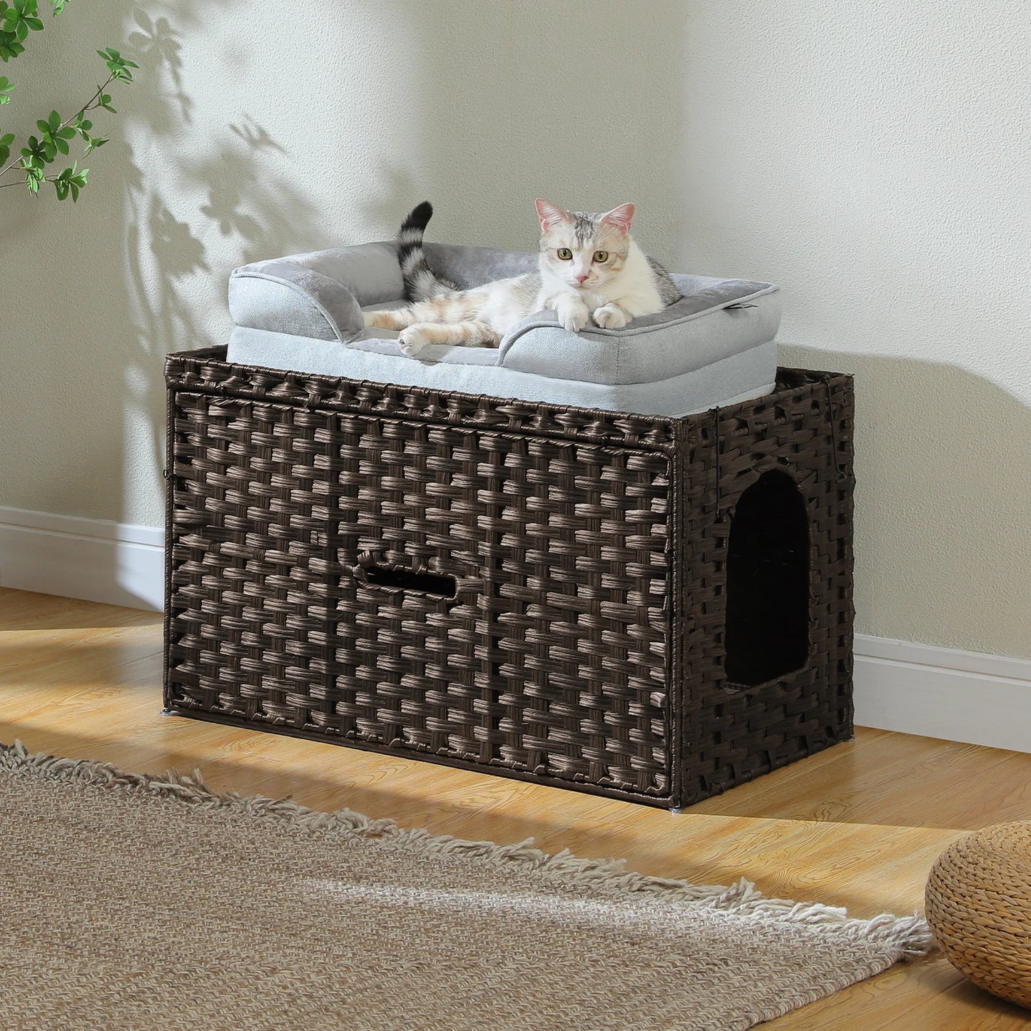 PAWZ Road Rattan Cat Litter Box Enclosure