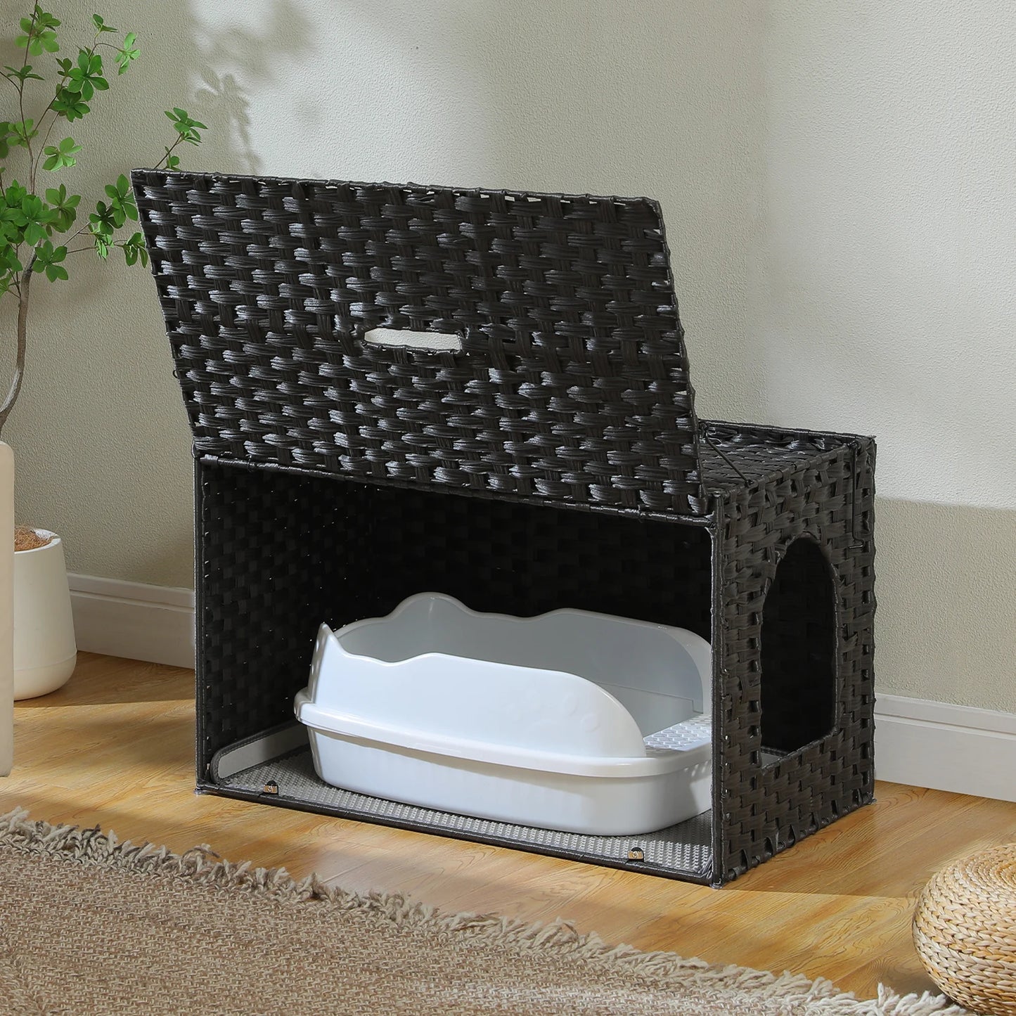 PAWZ Road Rattan Cat Litter Box Enclosure