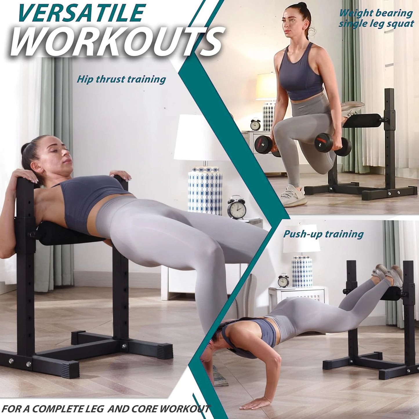 MARSAFIT Bulgarian Split Squat Stand With Single Leg Roller