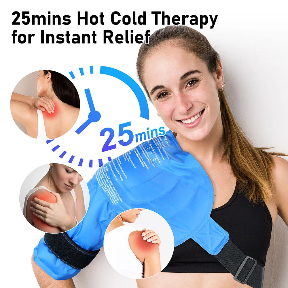 Shoulder Ice Pack Wrap For Cold Therapy Pain Relief With Contoured Fit And Secure Strap