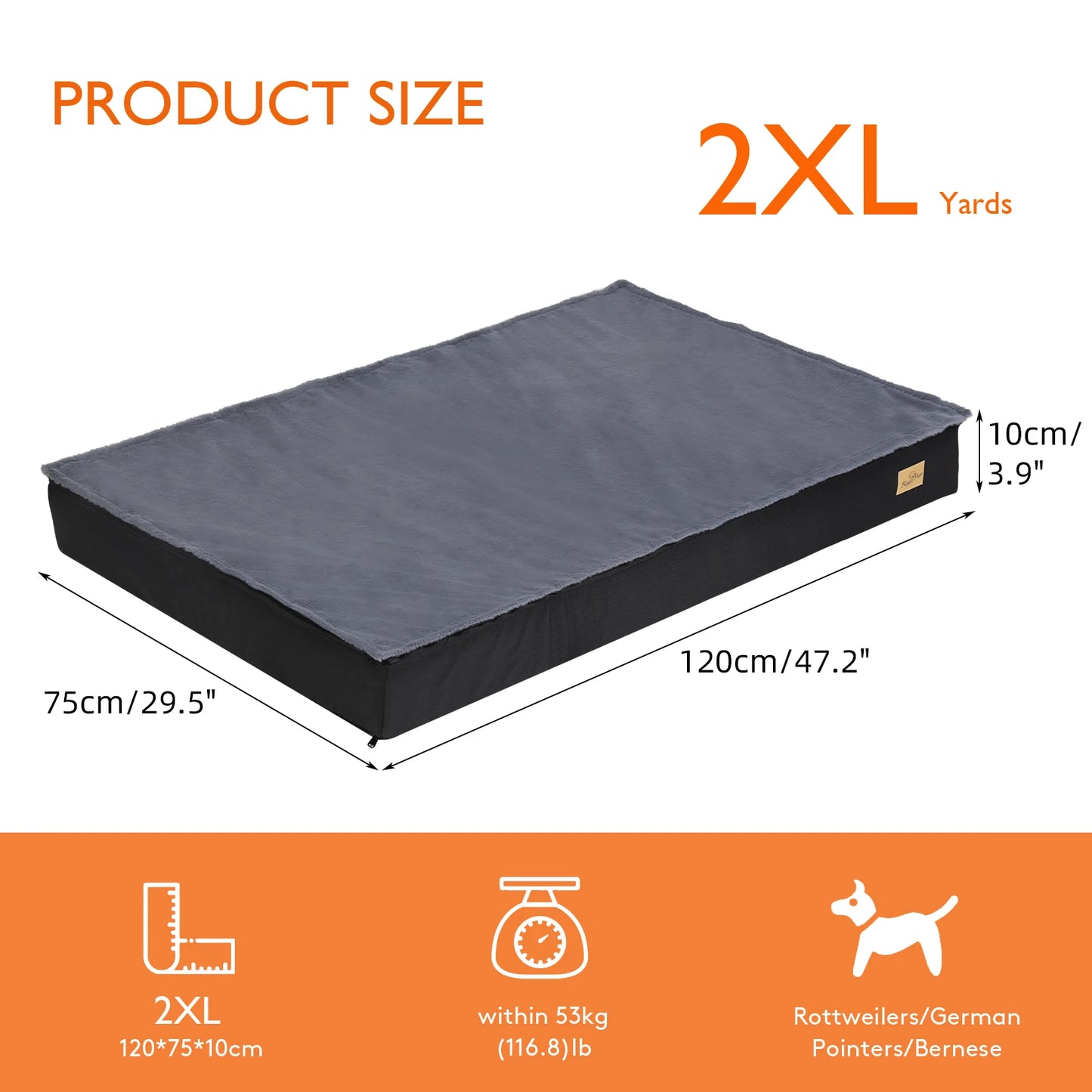 Orthopedic Memory Foam Dog Bed Waterproof Washable Cover
