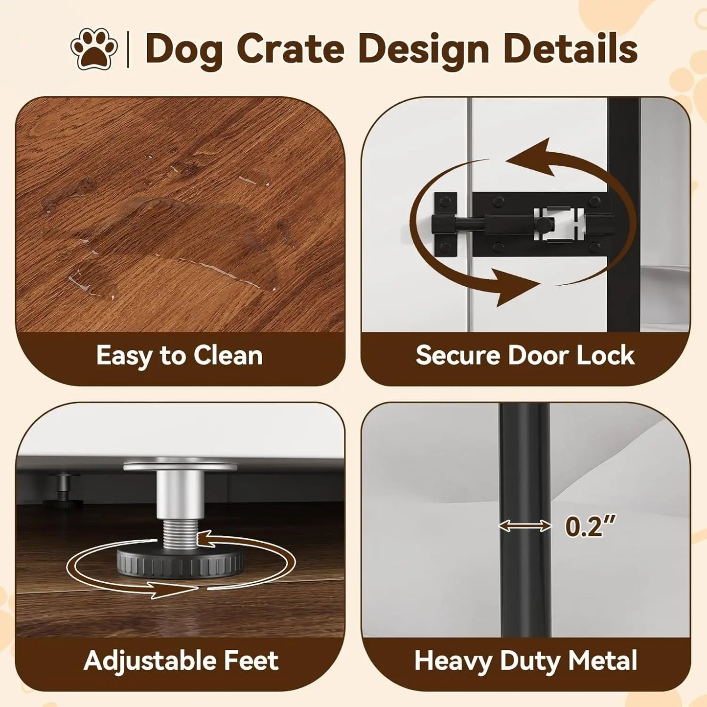 HiMISS Two Dogs Crate Furniture And TV Console Stand