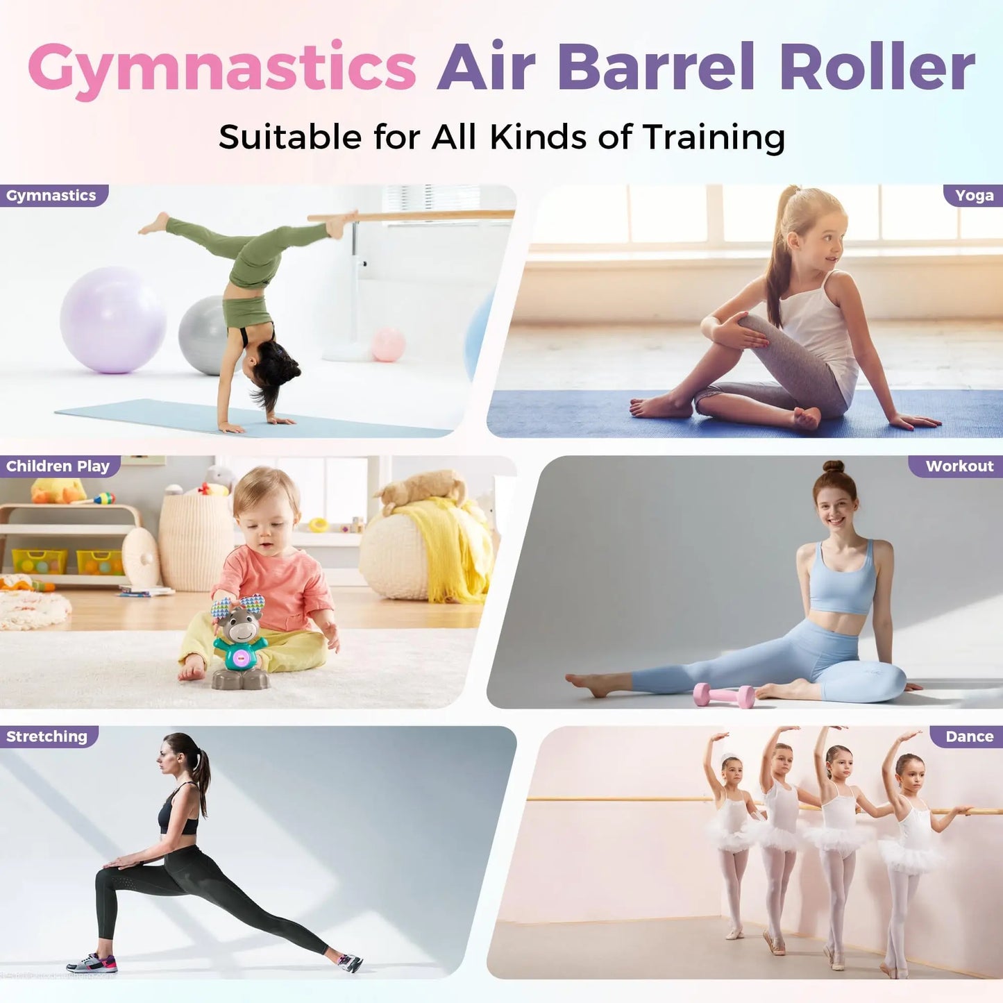Studyset Gymnastics Air Roller Inflatable Tumbling Mat Backhandspring Track
