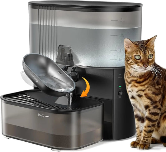 Cordless Pet Water Fountain With Wastewater Separation
