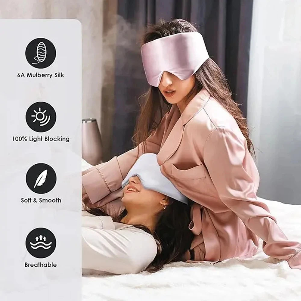 Mulberry Silk Sleep Mask With Adjustable Headband For Light Blocking