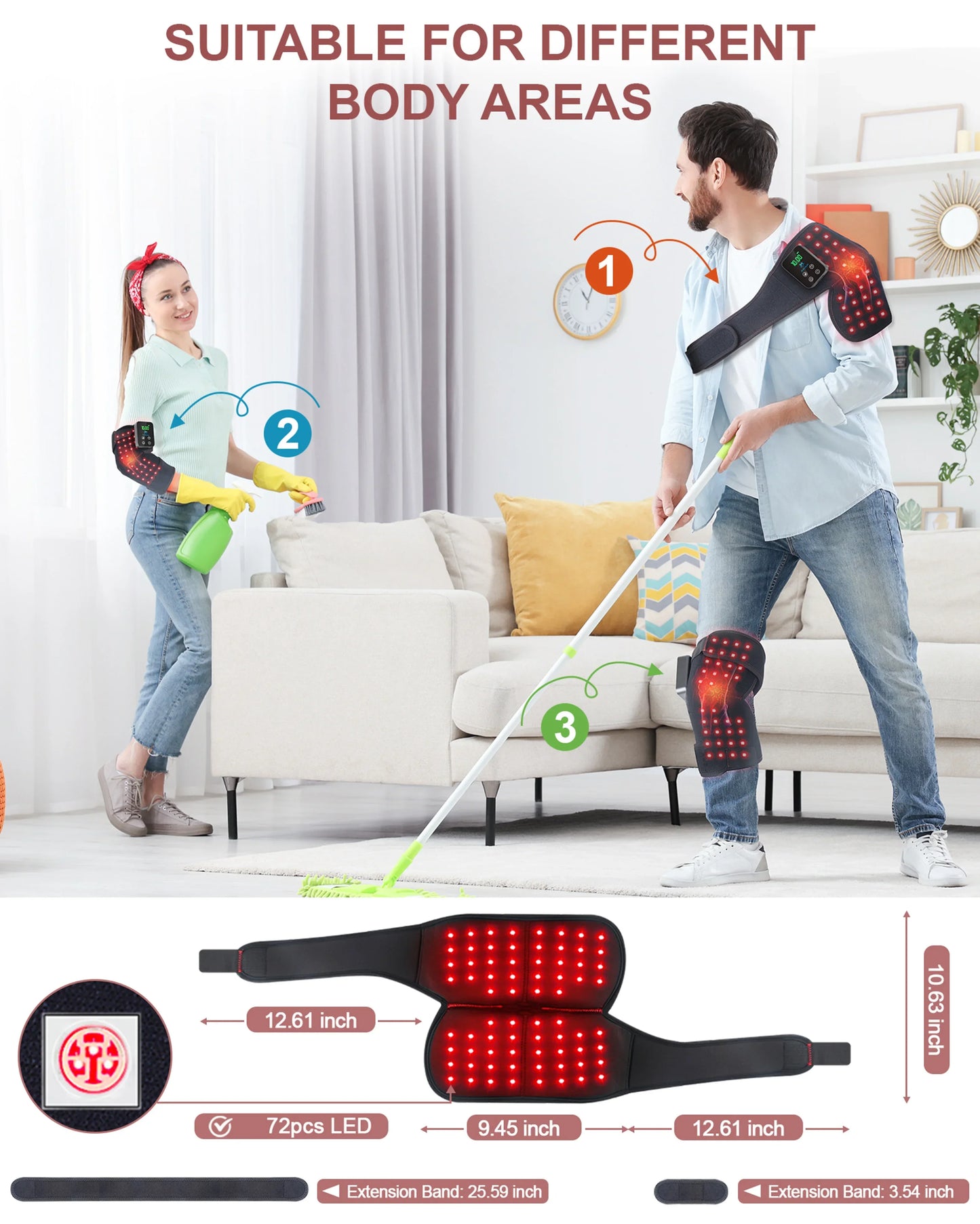 Astarexin Red Light Therapy Electric Heating Knee Massage Pad