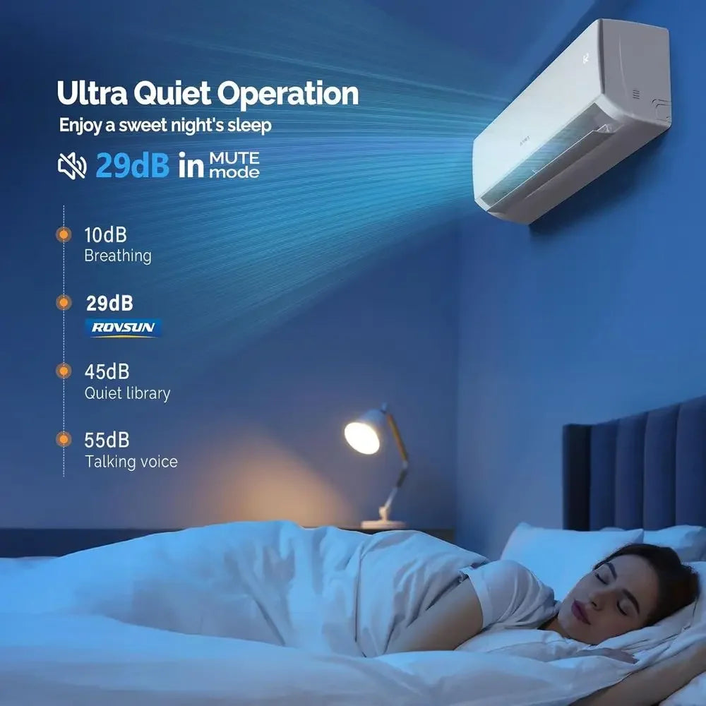 Wifi Enabled Mini Split Inverter Ductless AC Unit With Heater
