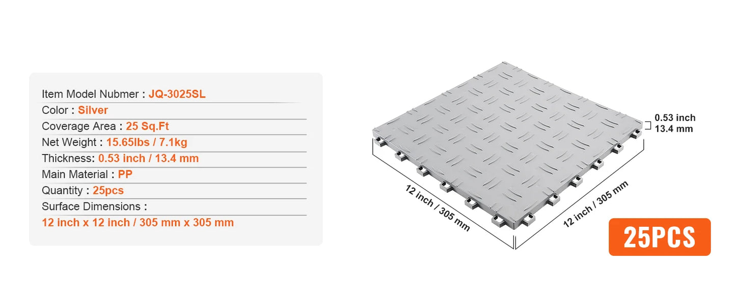 Interlocking Garage Floor Tiles 25 Pack Waterproof Surface Covering For Garages Easy Install