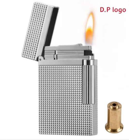 Retro Metal Gas Lighter Diamond Texture Design Custom Engraving
