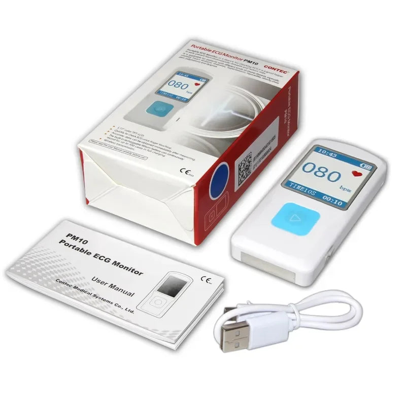 PM10 Portable ECG Monitor Bluetooth With LCD Heart Rate App Support for iOS Android