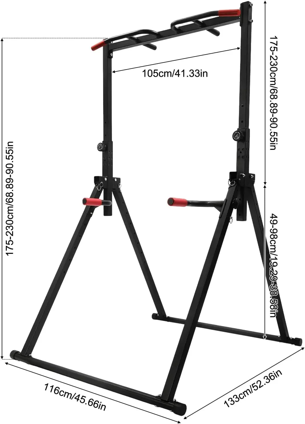 Foldable Power Tower Dip Station With Height Adjustable Pull Up