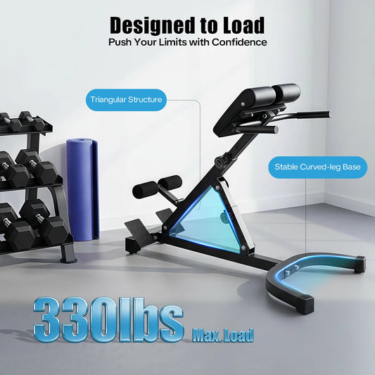 Back Extension Roman Chair Foldable Hyperextension Bench With 5 Angles