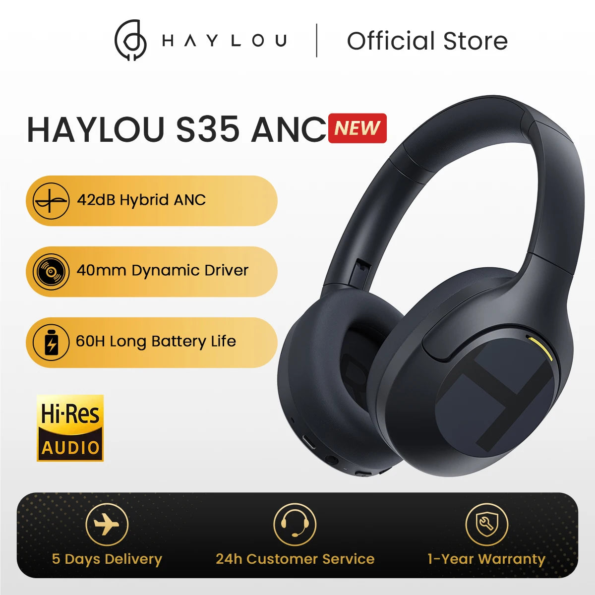 Haylou S35 ANC Wireless Bluetooth Headphones
