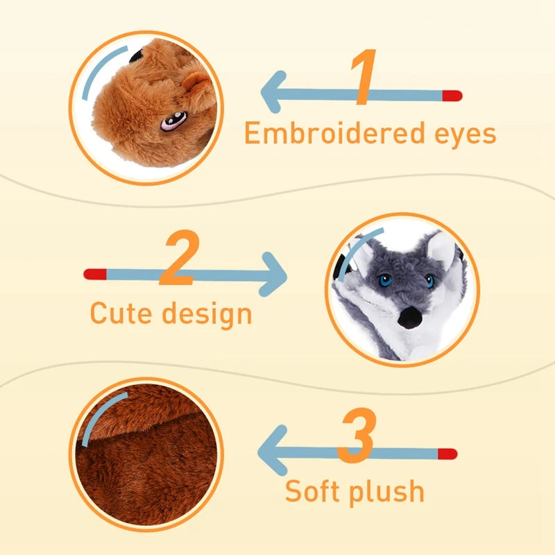 Soft Plush Dog Toy With Squeaker Bite Resistant Interactive Chew Toy For Dogs And Puppies