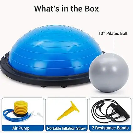 Half Exercise Ball Balance Trainer With Non Slip Base Accessories