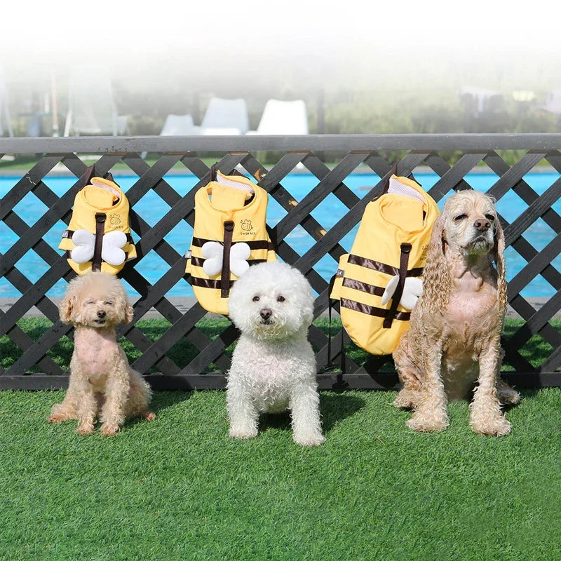 Summer Dog Swimsuit And Life Jacket Waterproof Harness Breathable Pet Safety Gear