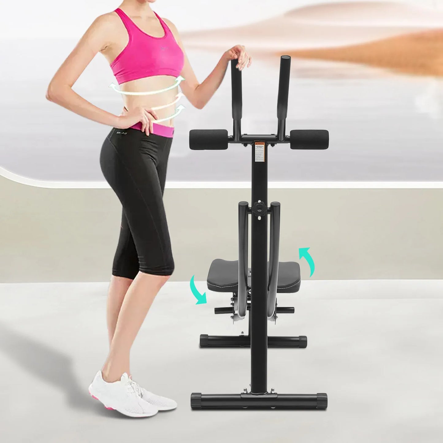 Foldable Abdominal Exerciser With 3 Gears LED Display