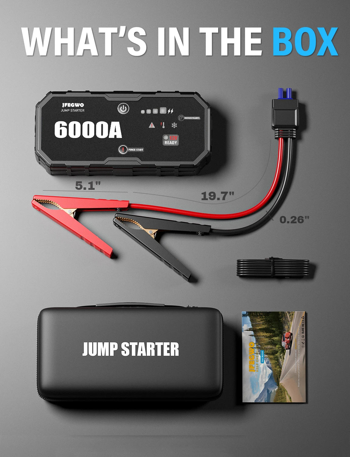 AdoreTrip 12V Jump Starter Power Bank 12000 To 18000mAh Car Battery Booster Emergency Start