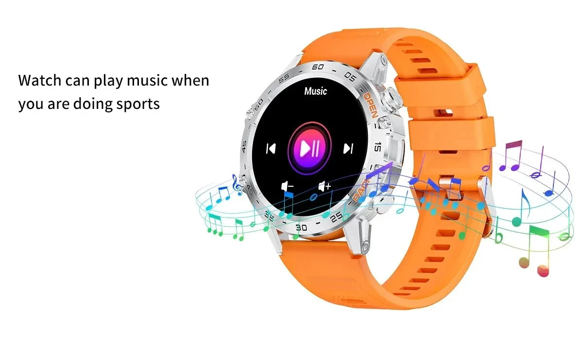 LIGE Military Smartwatch 1.39 Inch AMOLED 400mAh Battery Waterproof Heart Rate Bluetooth Call