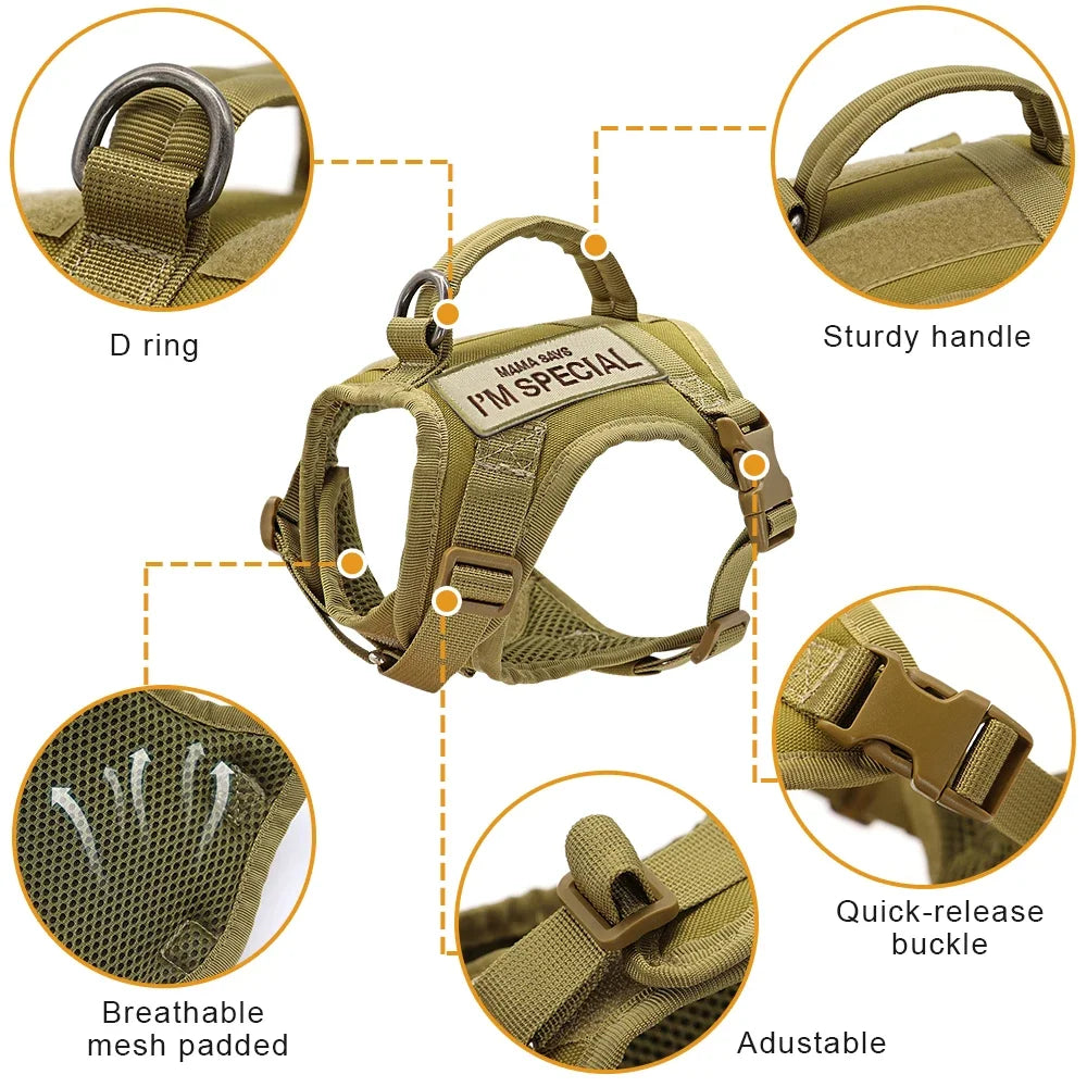 Didog Nylon Cat Harness Vest With Handle Military Tactical Style For Cats And Small Dogs