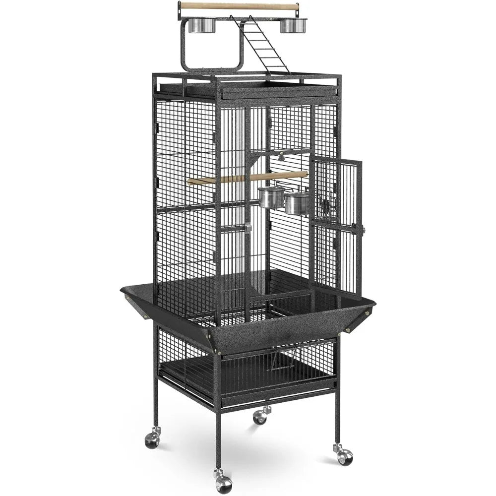 2In1 Bird Cage With Rolling Stand For Parrots And Pets
