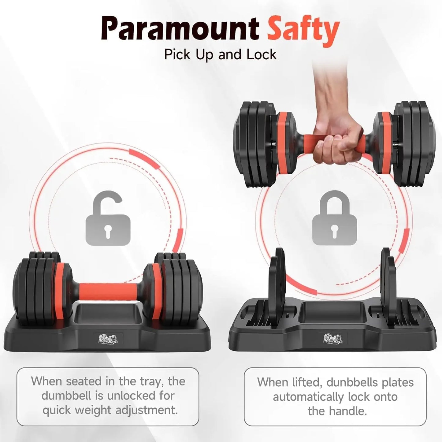 FEIERDUN Adjustable Dumbbells Set With Anti Slip Handles