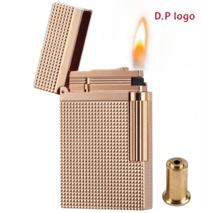 Retro Metal Gas Lighter Diamond Texture Design Custom Engraving