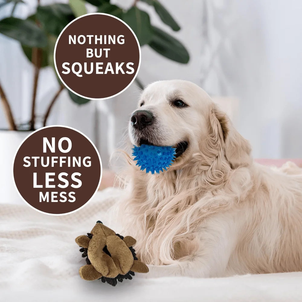 Plush Hedgehog Dog Toy Squeaky No Stuffing for Small Pets