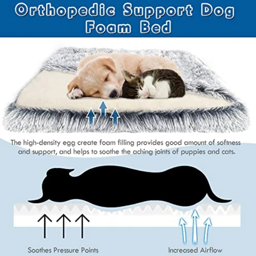 Orthopedic Dog Bed With Cave Cover And Blanket Mat