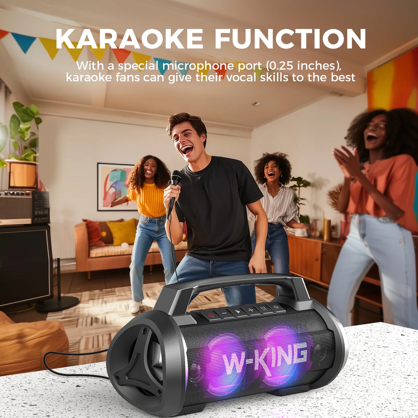 W-KING 70W Bluetooth Portable Speaker with Subwoofer