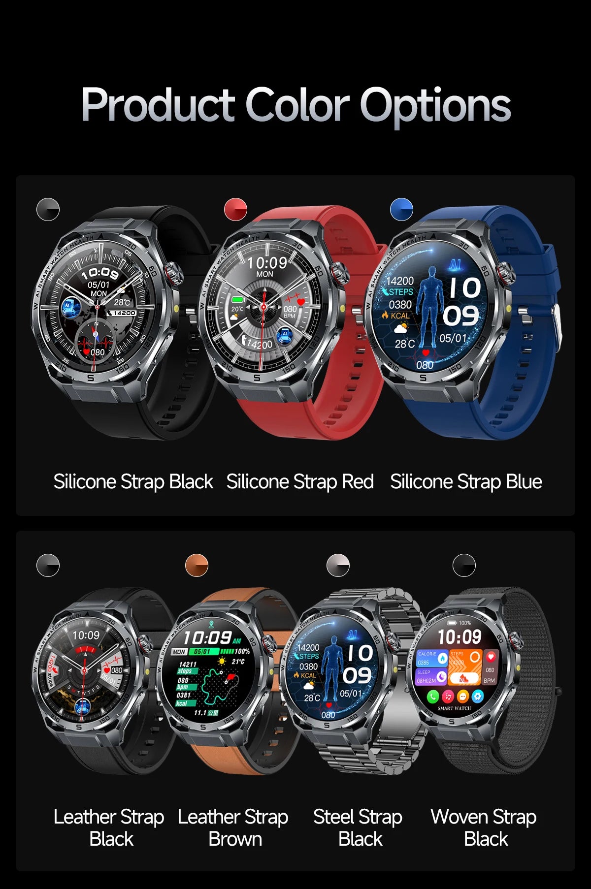 Smart Health Watch With ECG And PPG Body Fat Analysis Uric Acid BP Blood Oxygen Bluetooth Calling