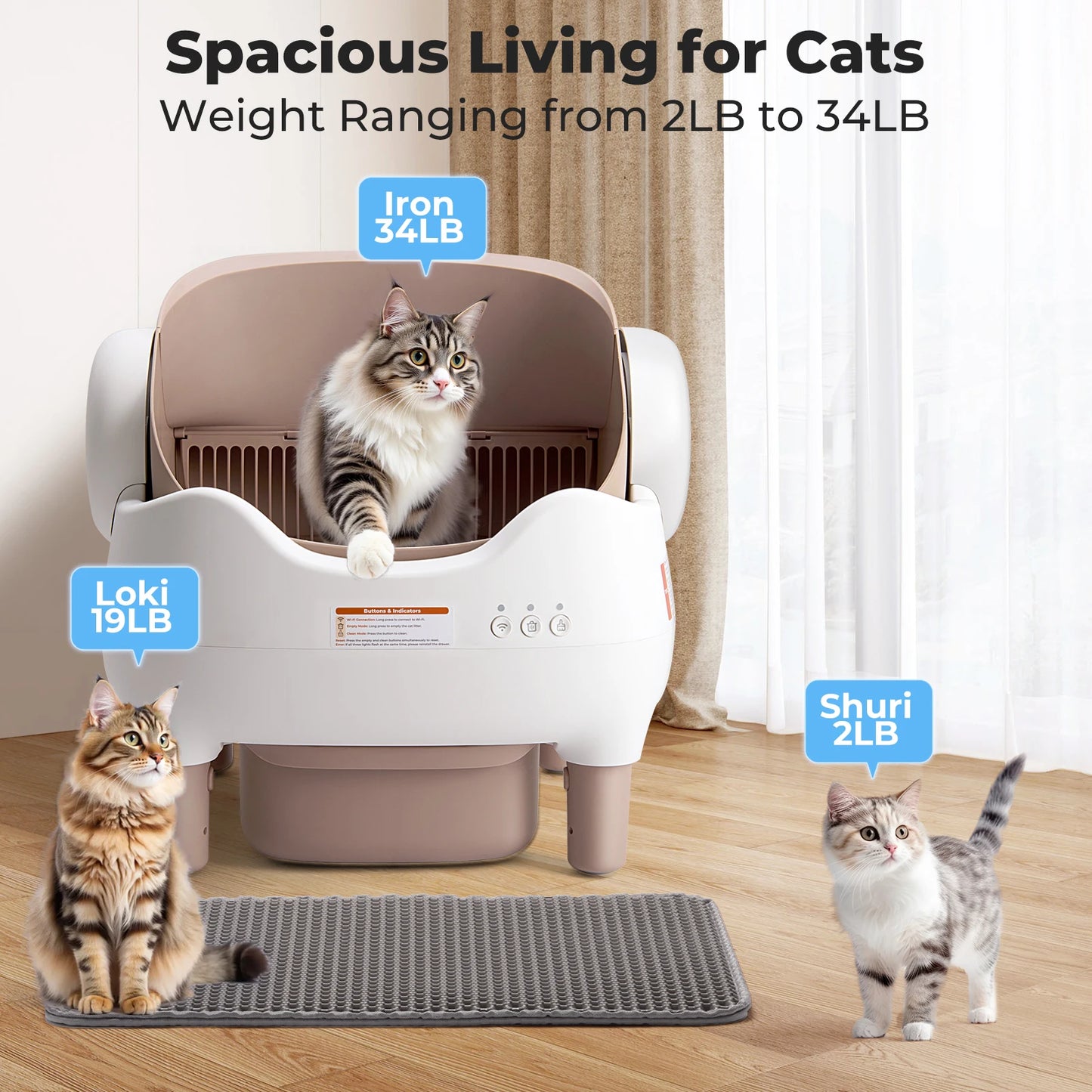 Lunapurr Self Cleaning Automatic Cat Litter Box With App Control And Odor Reduction For Multi Cat Homes