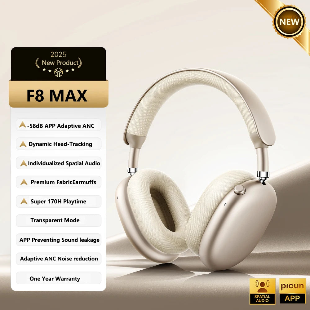Picun F8 Pro ANC Wireless Headphones With Spatial Audio